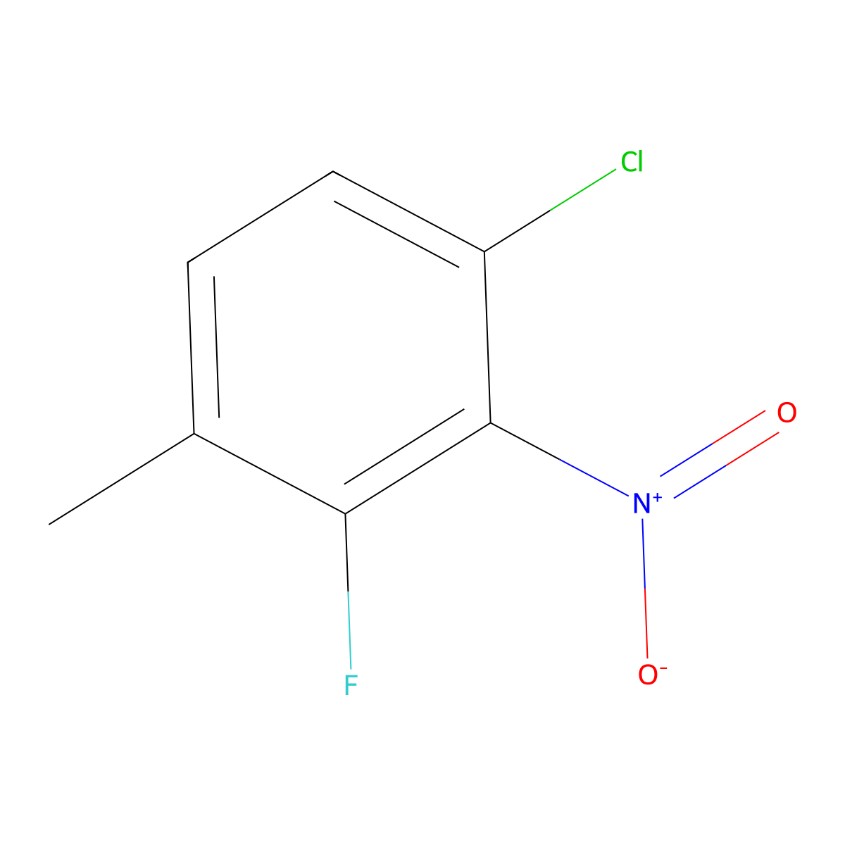 1-Chloro-3-fluoro-4-methyl-2-nitrobenzene molecular structure, CAS 1807272-99-6