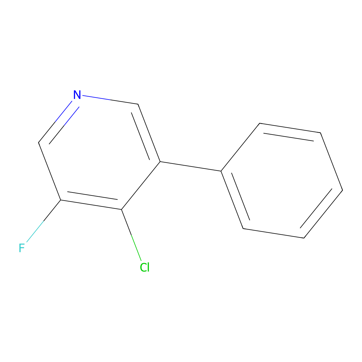 4-Chloro-3-fluoro-5-phenylpyridine molecular structure, CAS 1807273-20-6