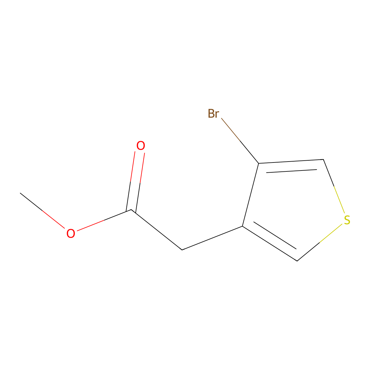 Methyl 2-(4-bromothiophen-3-yl)acetate molecular structure, CAS 1807274-25-4