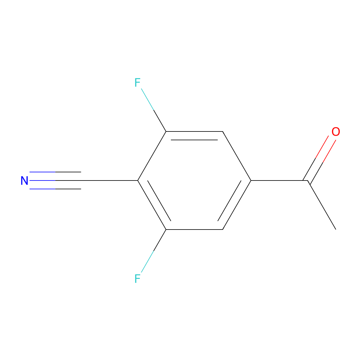 4-Acetyl-2,6-difluorobenzonitrile molecular structure, CAS 1807274-56-1