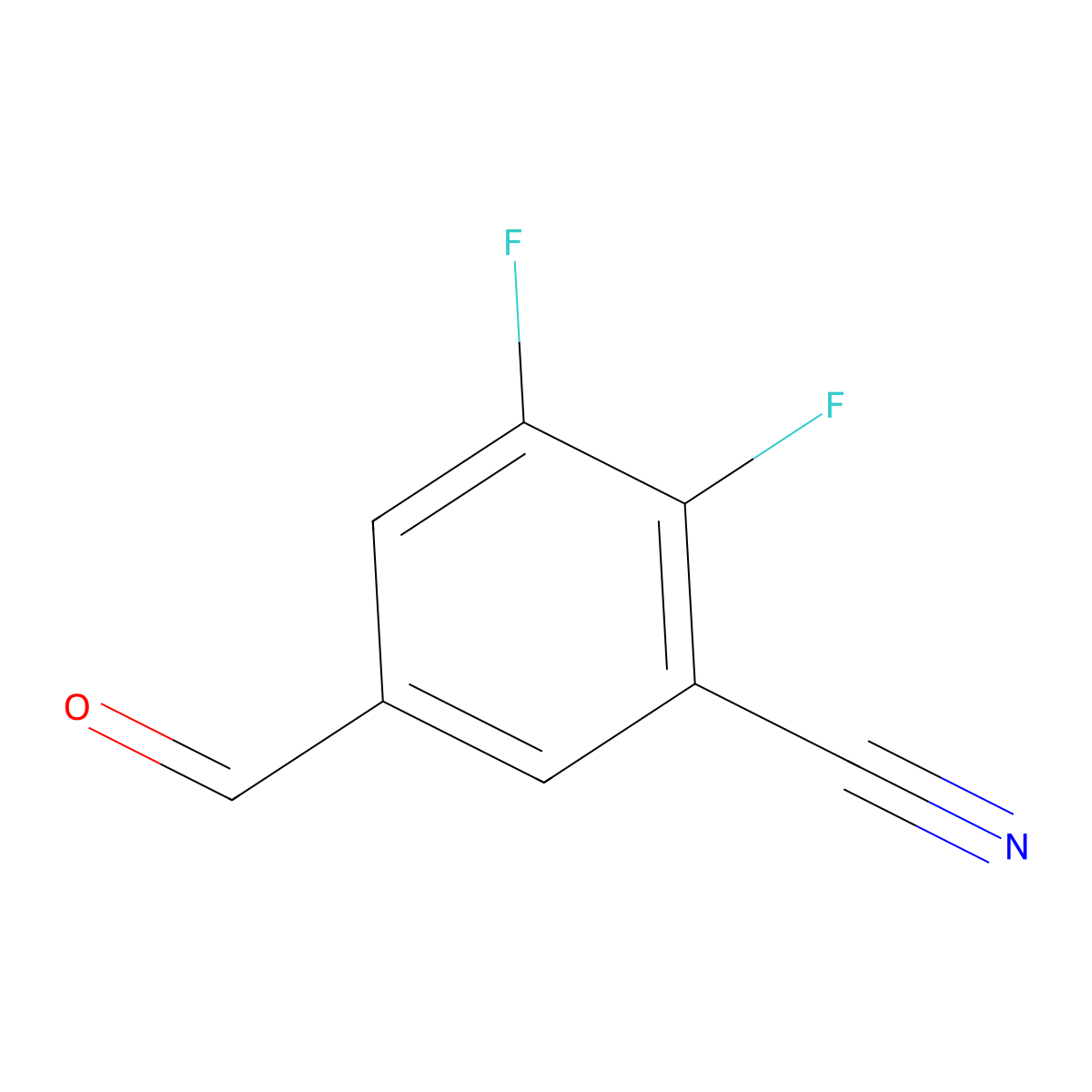 2,3-Difluoro-5-formylbenzonitrile molecular structure, CAS 1807274-74-3