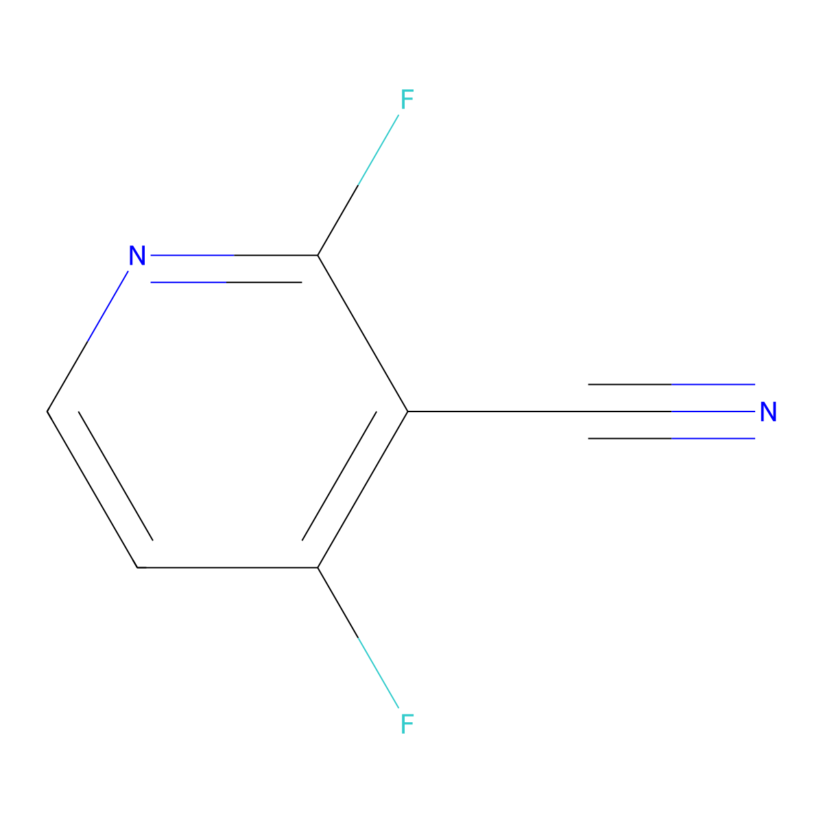 2,4-Difluoropyridine-3-carbonitrile molecular structure, CAS 1807275-54-2