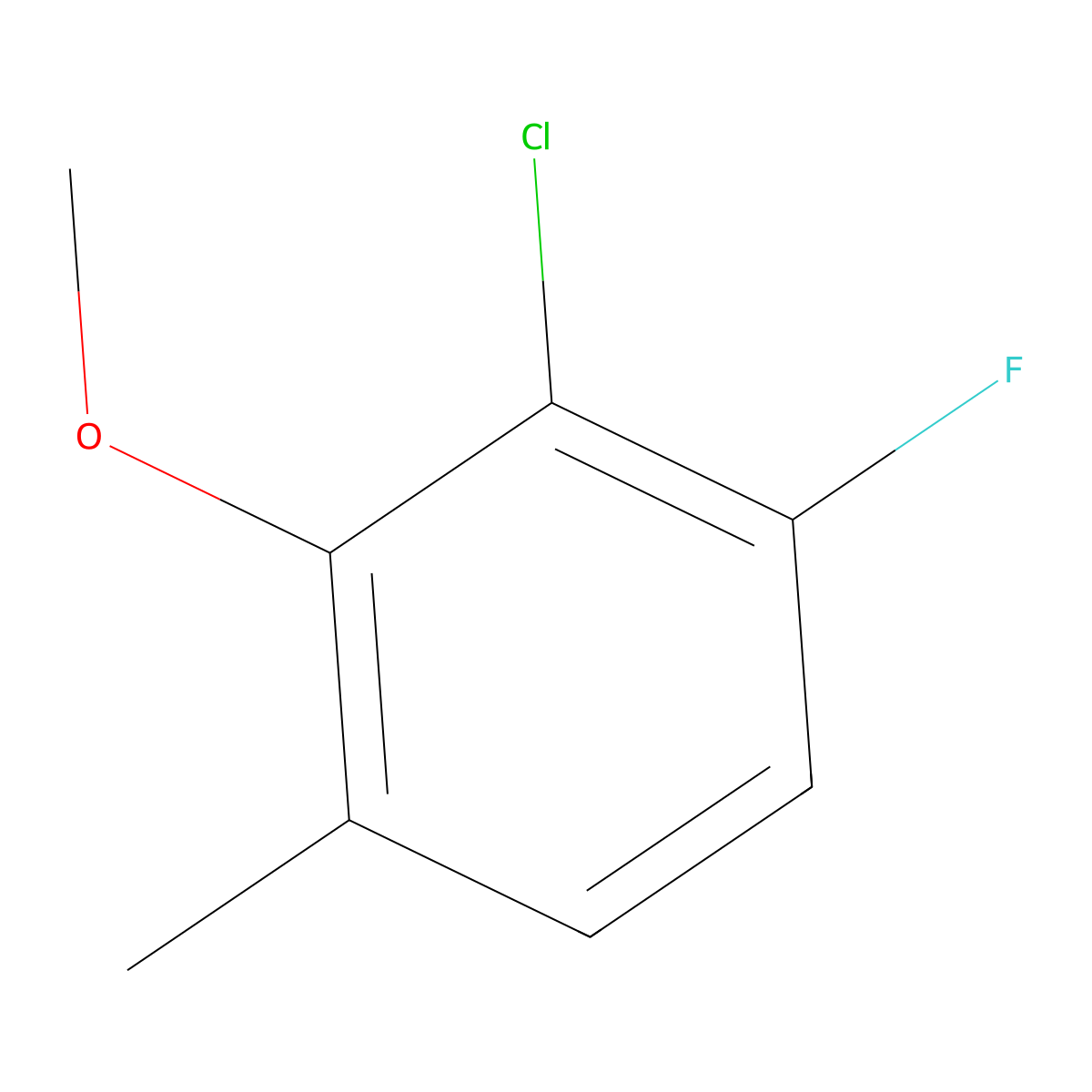 2-Chloro-1-fluoro-3-methoxy-4-methylbenzene molecular structure, CAS 1807276-30-7