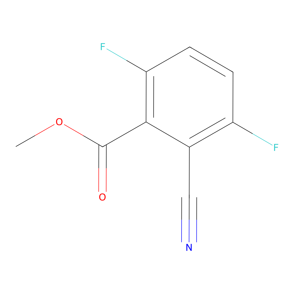 Methyl 2-cyano-3,6-difluorobenzoate molecular structure, CAS 1807280-63-2