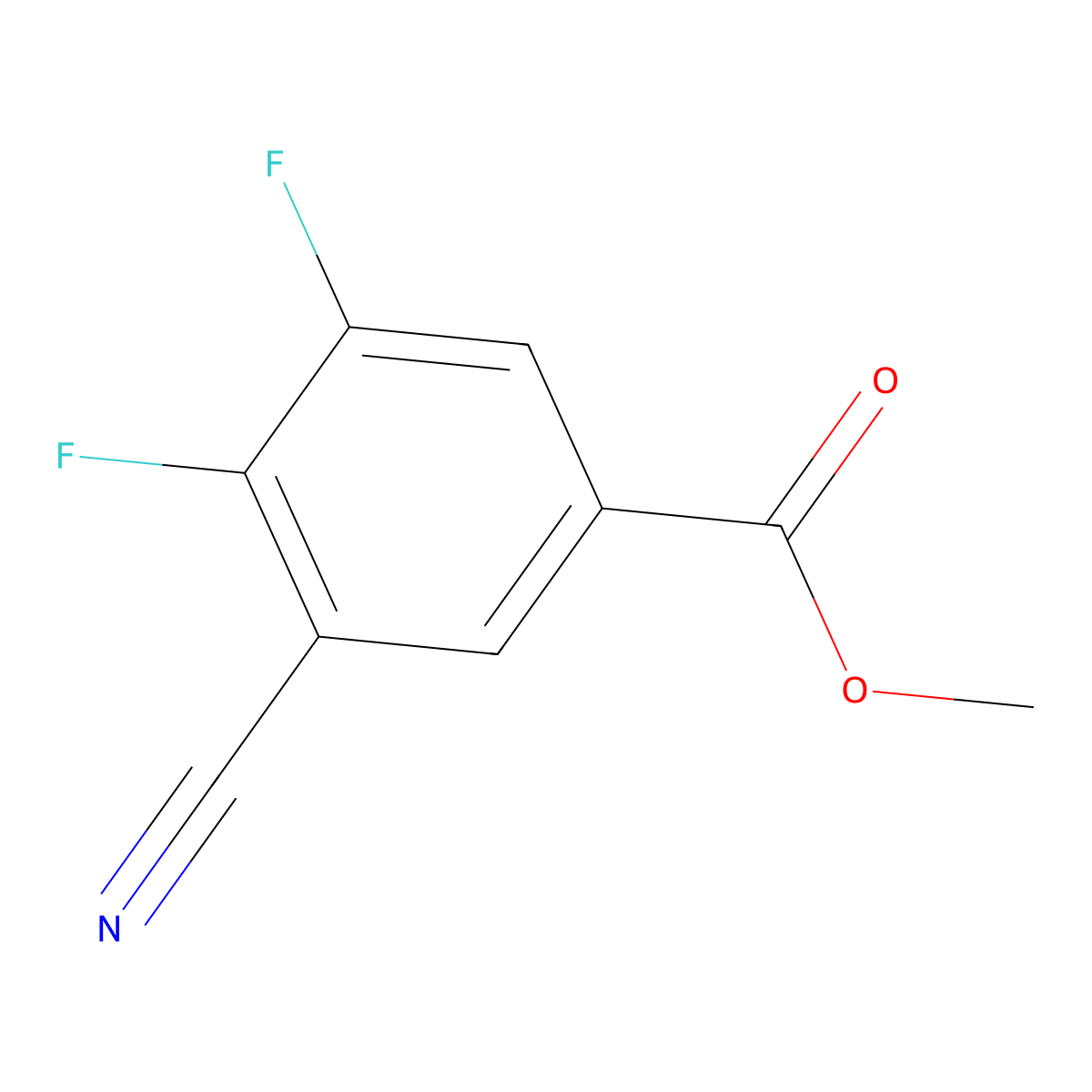 Methyl 3-cyano-4,5-difluorobenzoate molecular structure, CAS 1807280-76-7