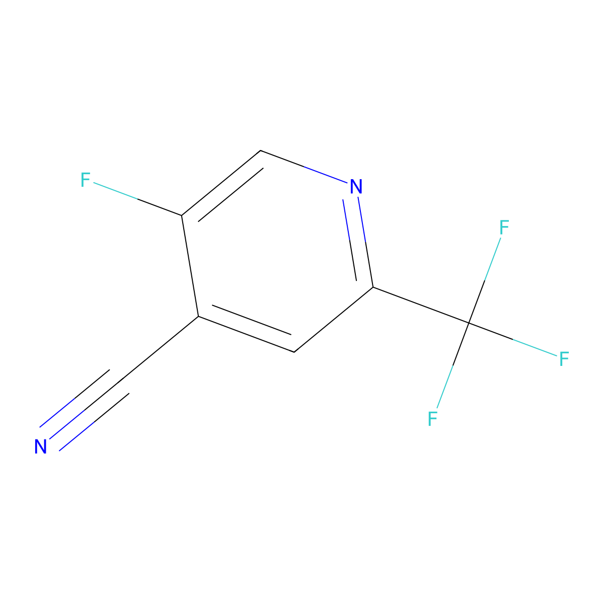 5-Fluoro-2-(trifluoromethyl)isonicotinonitrile molecular structure, CAS 1807287-96-2