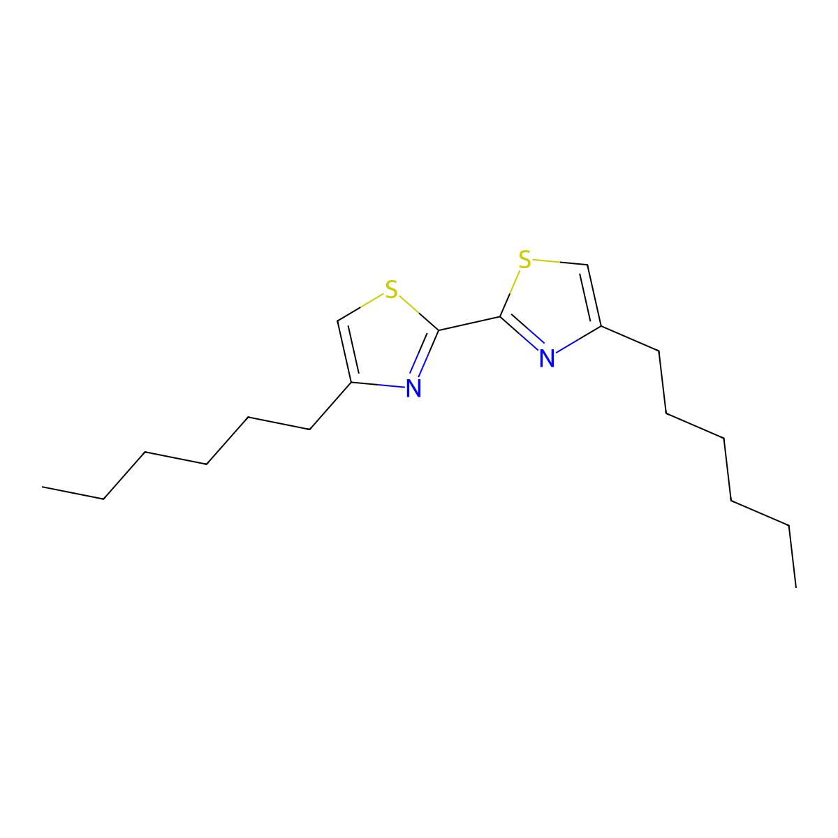 4,4'-Dihexyl-2,2'-bithiazole molecular structure, CAS 180729-92-4