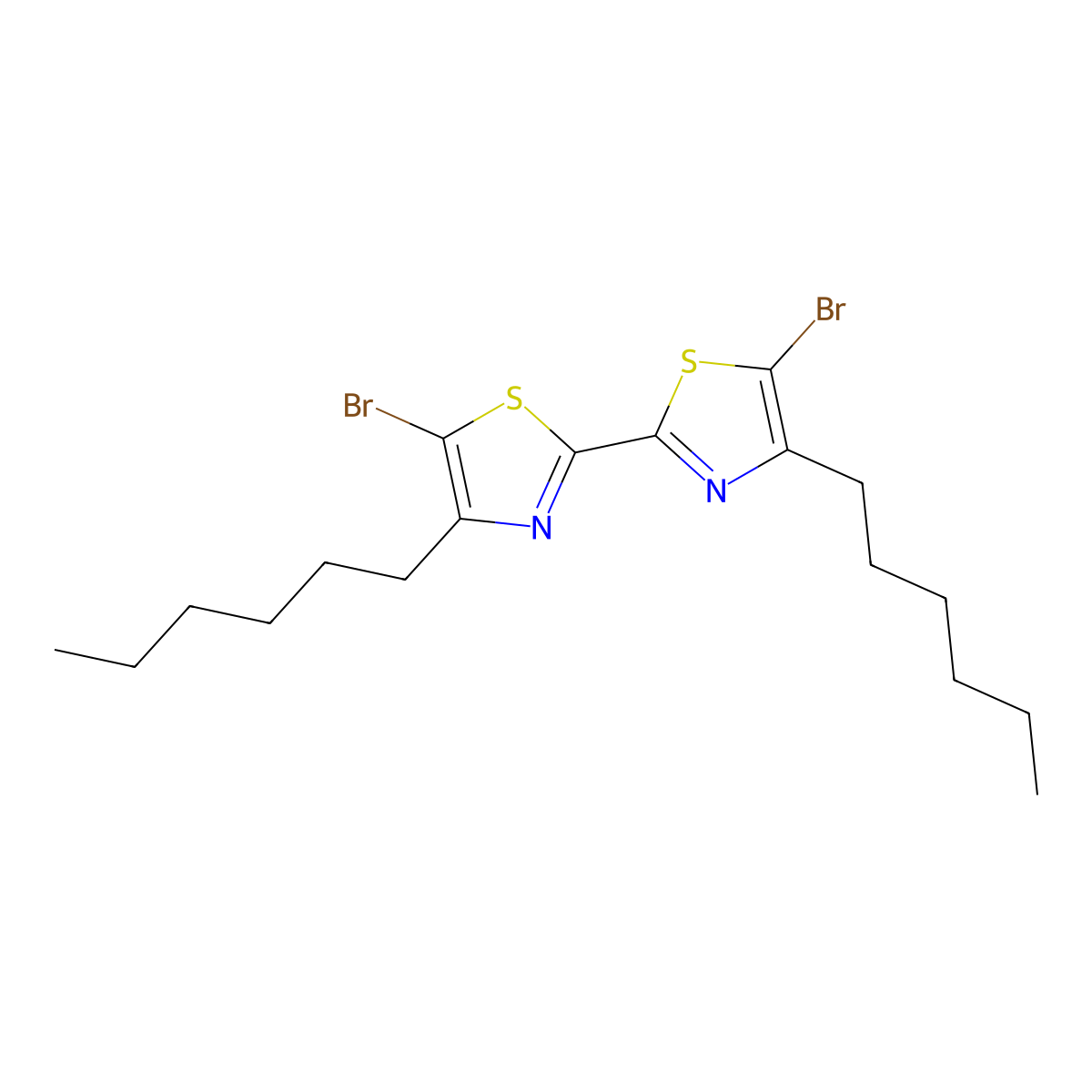 5,5'-Dibromo-4,4'-dihexyl-2,2'-bithiazole molecular structure, CAS 180729-93-5