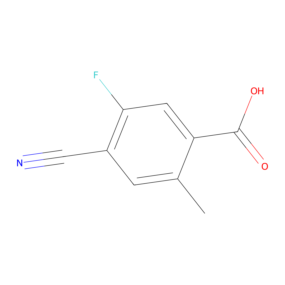 4-Cyano-5-fluoro-2-methylbenzoic acid molecular structure, CAS 1807296-40-7