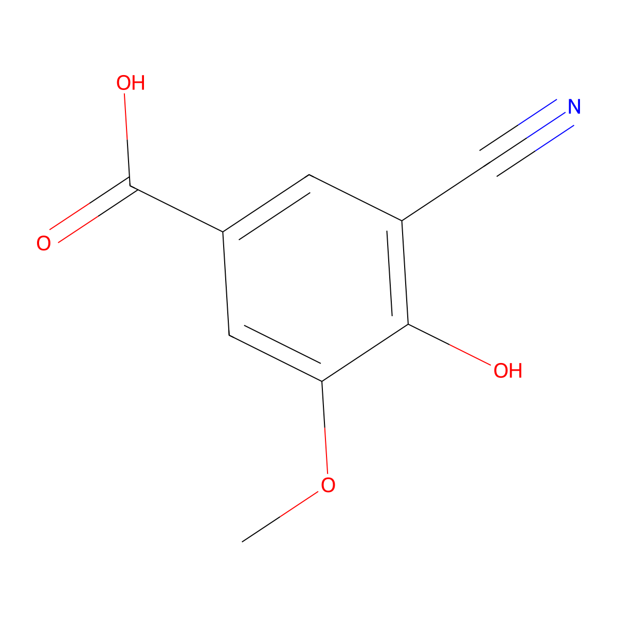 3-Cyano-4-hydroxy-5-methoxybenzoic acid molecular structure, CAS 1807296-50-9