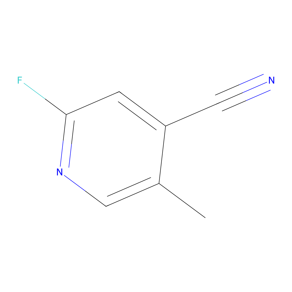 2-Fluoro-5-methylisonicotinonitrile molecular structure, CAS 1807299-66-6
