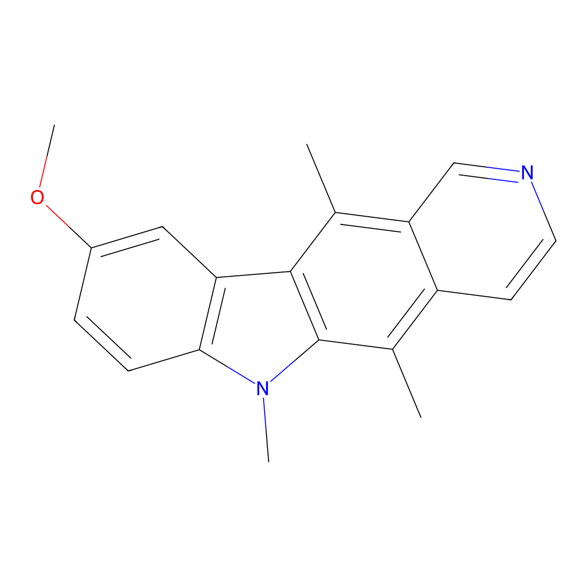 9-Methoxy-5,6,11-trimethylpyrido[4,3-b]carbazole molecular structure, CAS 18073-32-0