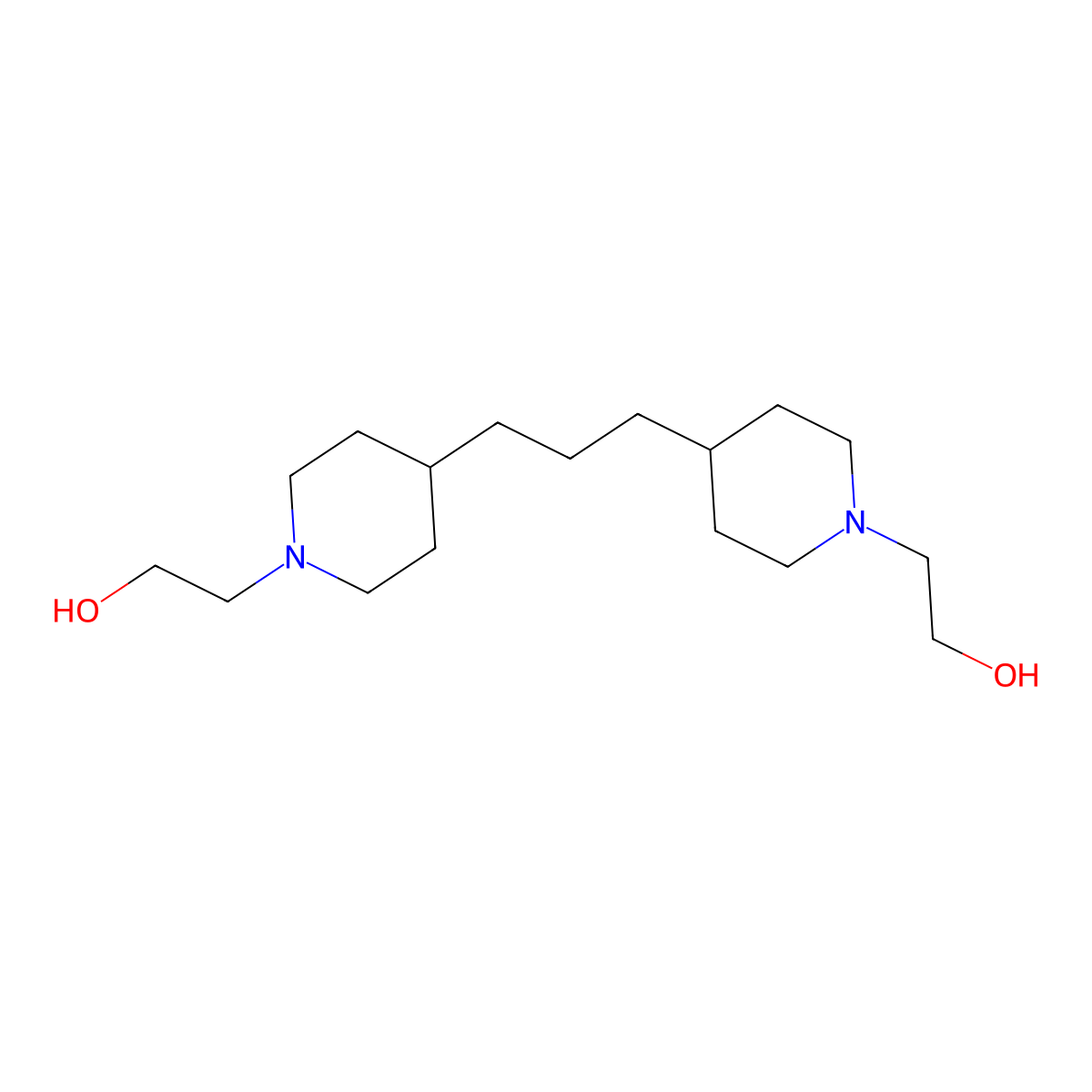 4,4'-(1,3-Propanediyl)bis(1-piperidineethanol) molecular structure, CAS 18073-84-2