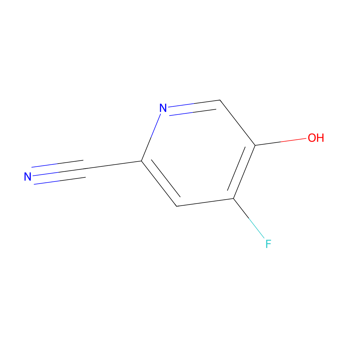 4-Fluoro-5-hydroxypyridine-2-carbonitrile molecular structure, CAS 1807302-82-4