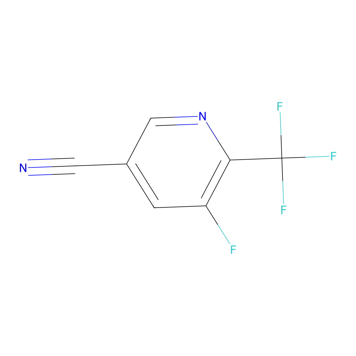 5-Fluoro-6-(trifluoromethyl)nicotinonitrile molecular structure, CAS 1807303-10-1