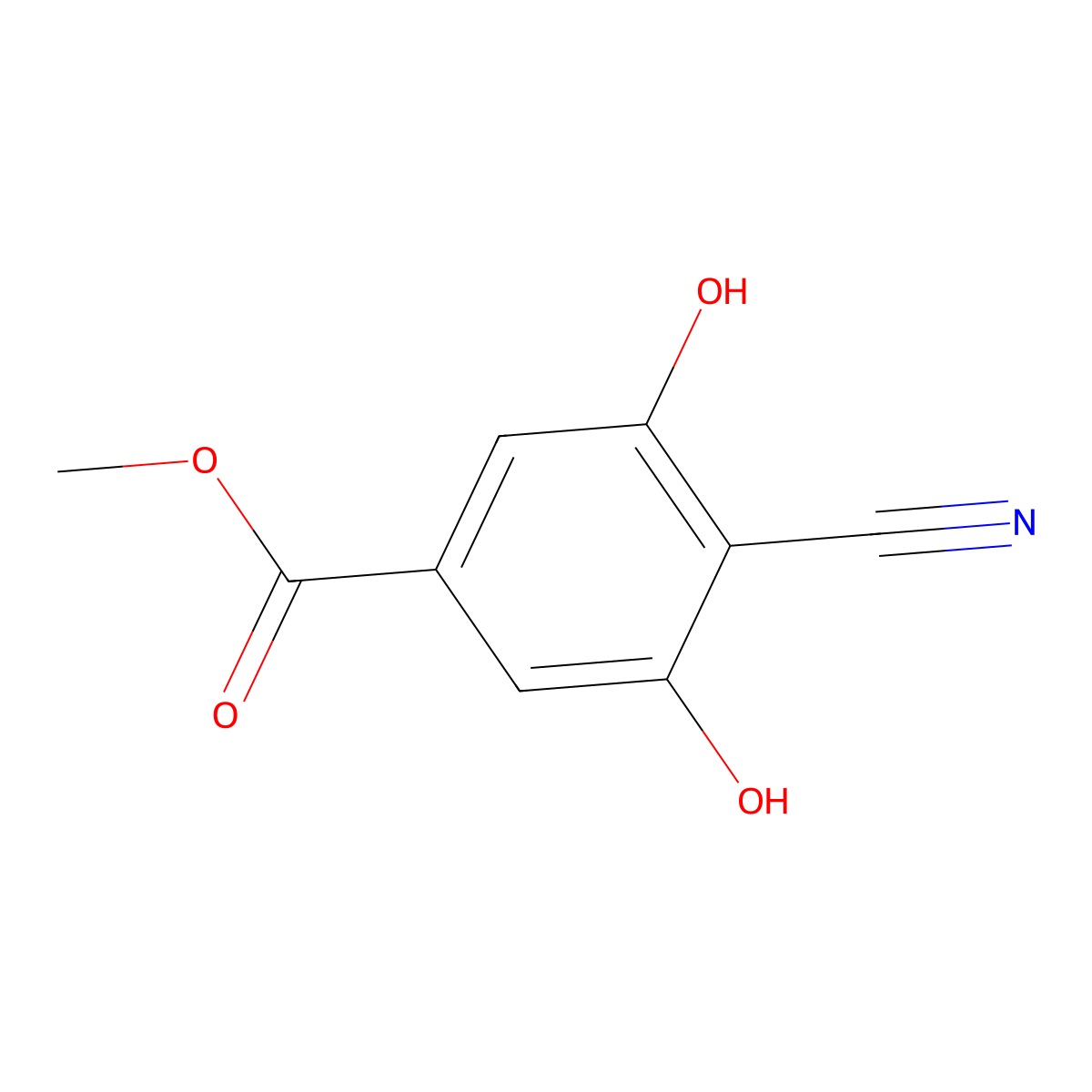 Methyl 4-cyano-3,5-dihydroxybenzoate molecular structure, CAS 1807304-37-5