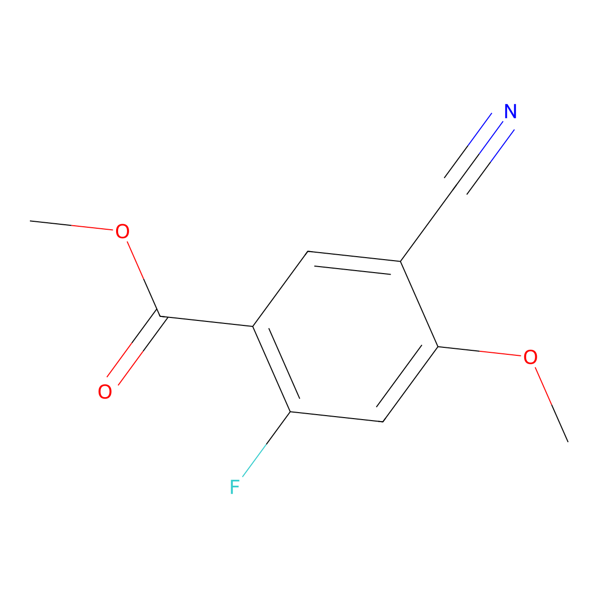 Methyl 5-cyano-2-fluoro-4-methoxybenzoate molecular structure, CAS 1807305-56-1