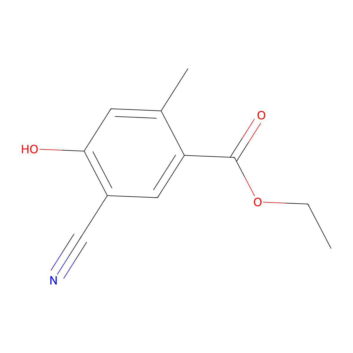 Ethyl 5-cyano-4-hydroxy-2-methylbenzoate molecular structure, CAS 1807306-23-5