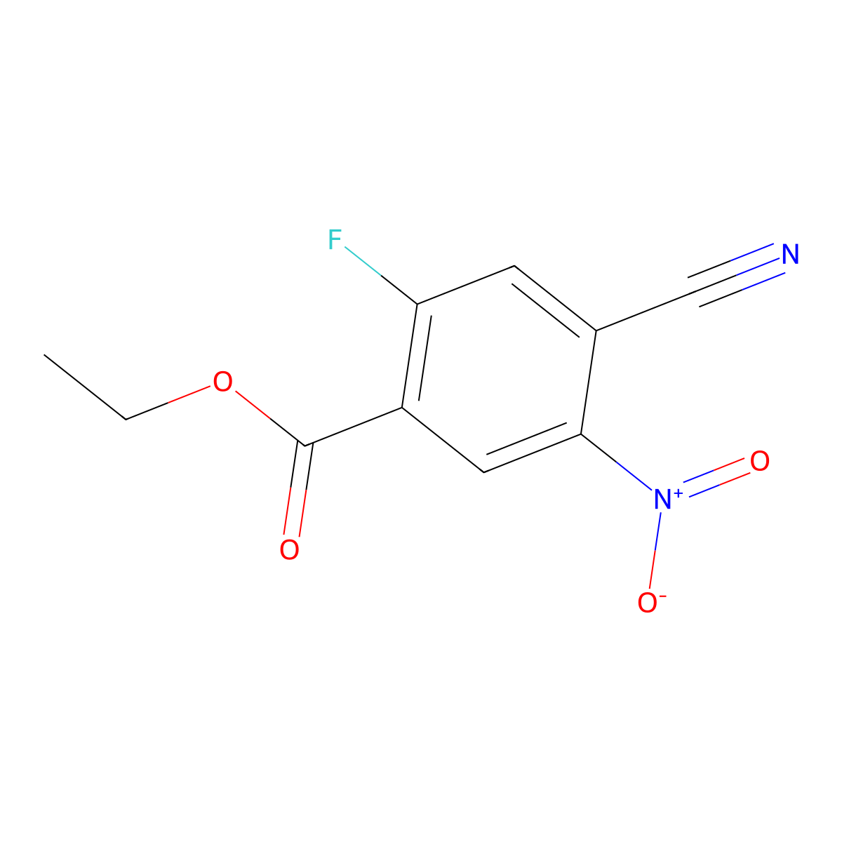 Ethyl 4-cyano-2-fluoro-5-nitrobenzoate molecular structure, CAS 1807309-44-9