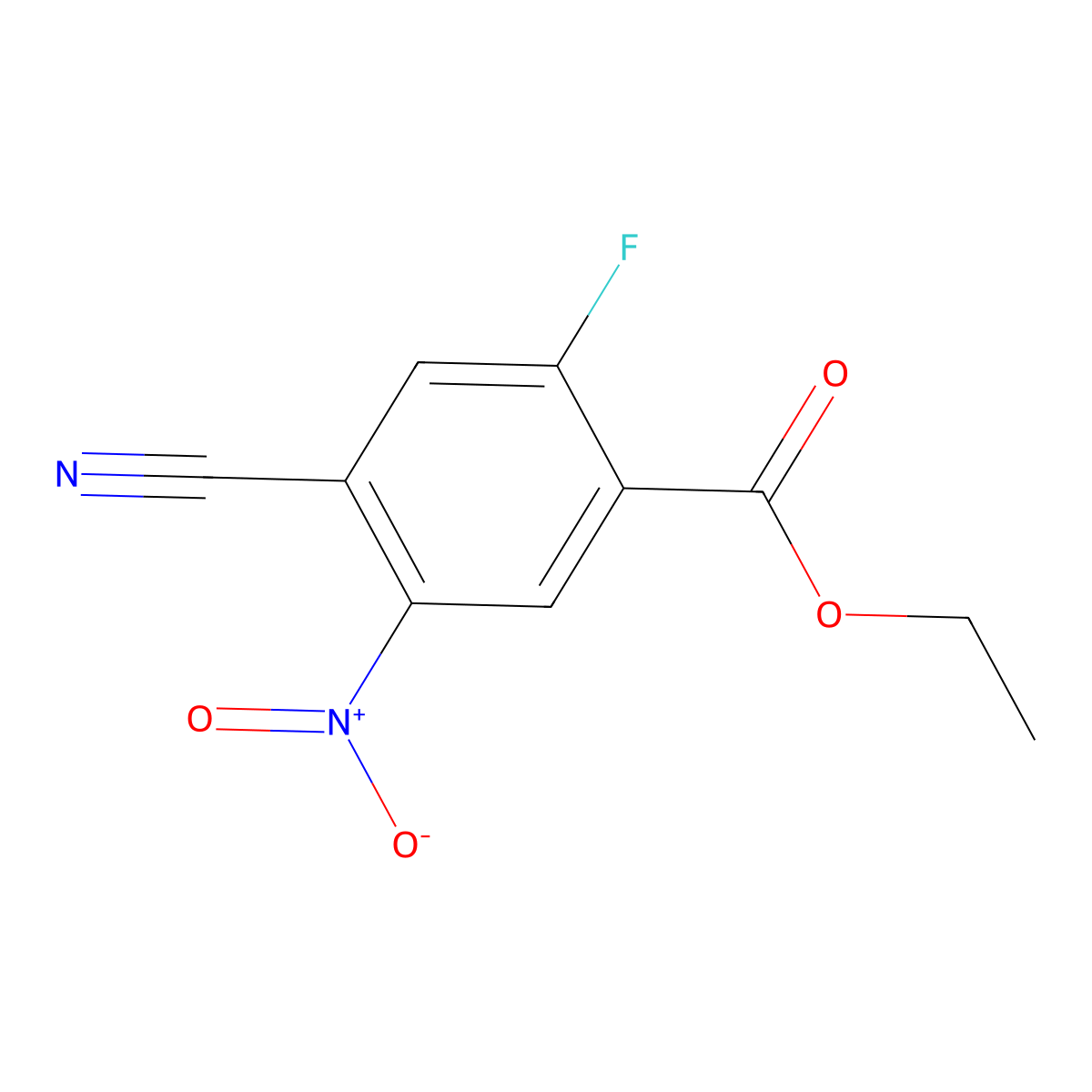 Ethyl 4-cyano-2-fluoro-5-nitrobenzoate molecular structure, CAS 1807309-44-9