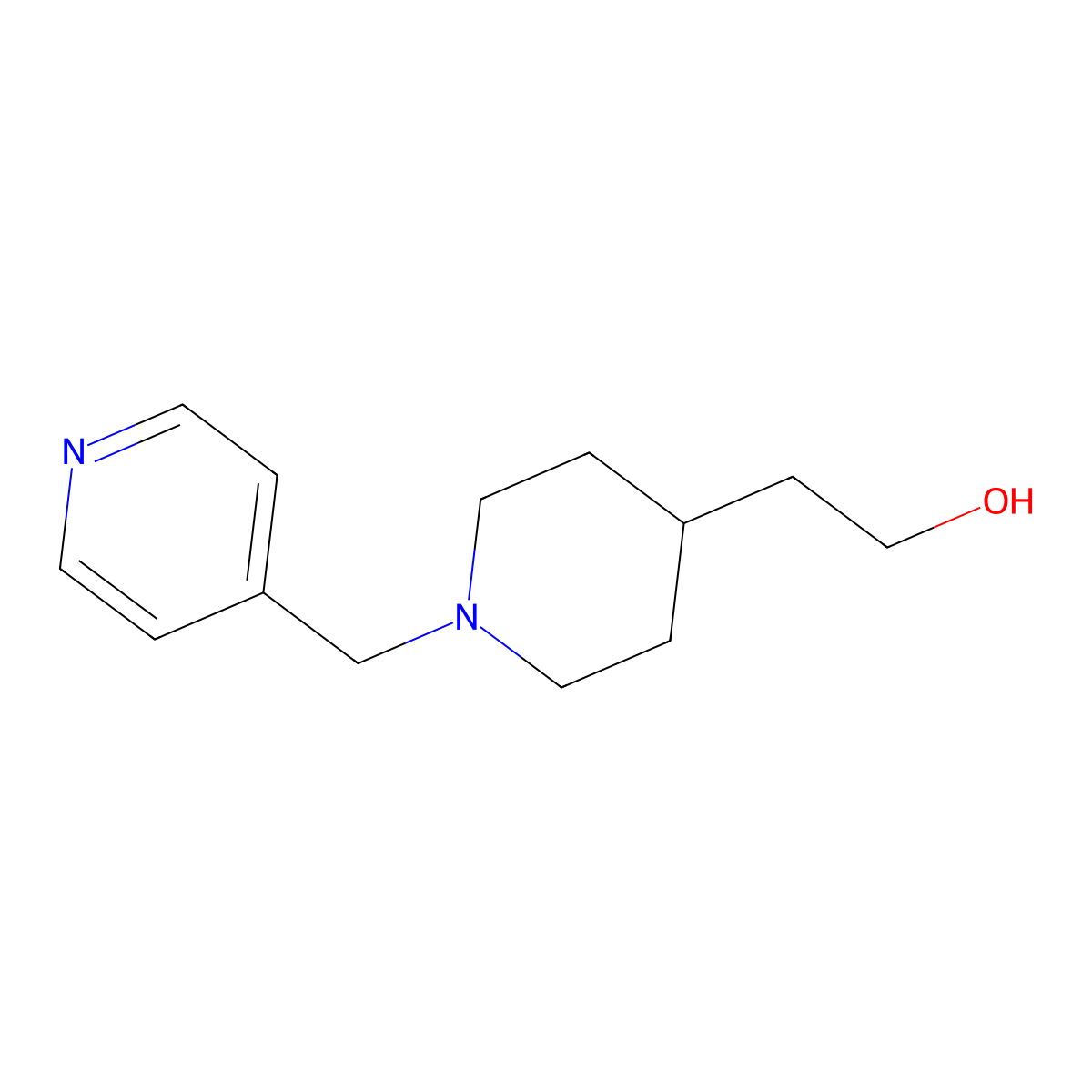 2-(1-(Pyridin-4-ylmethyl)piperidin-4-yl)ethan-1-ol molecular structure, CAS 1807320-62-2