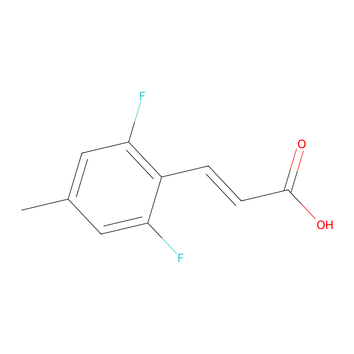 3-(2,6-Difluoro-4-methylphenyl)prop-2-enoic acid molecular structure, CAS 1807329-65-2