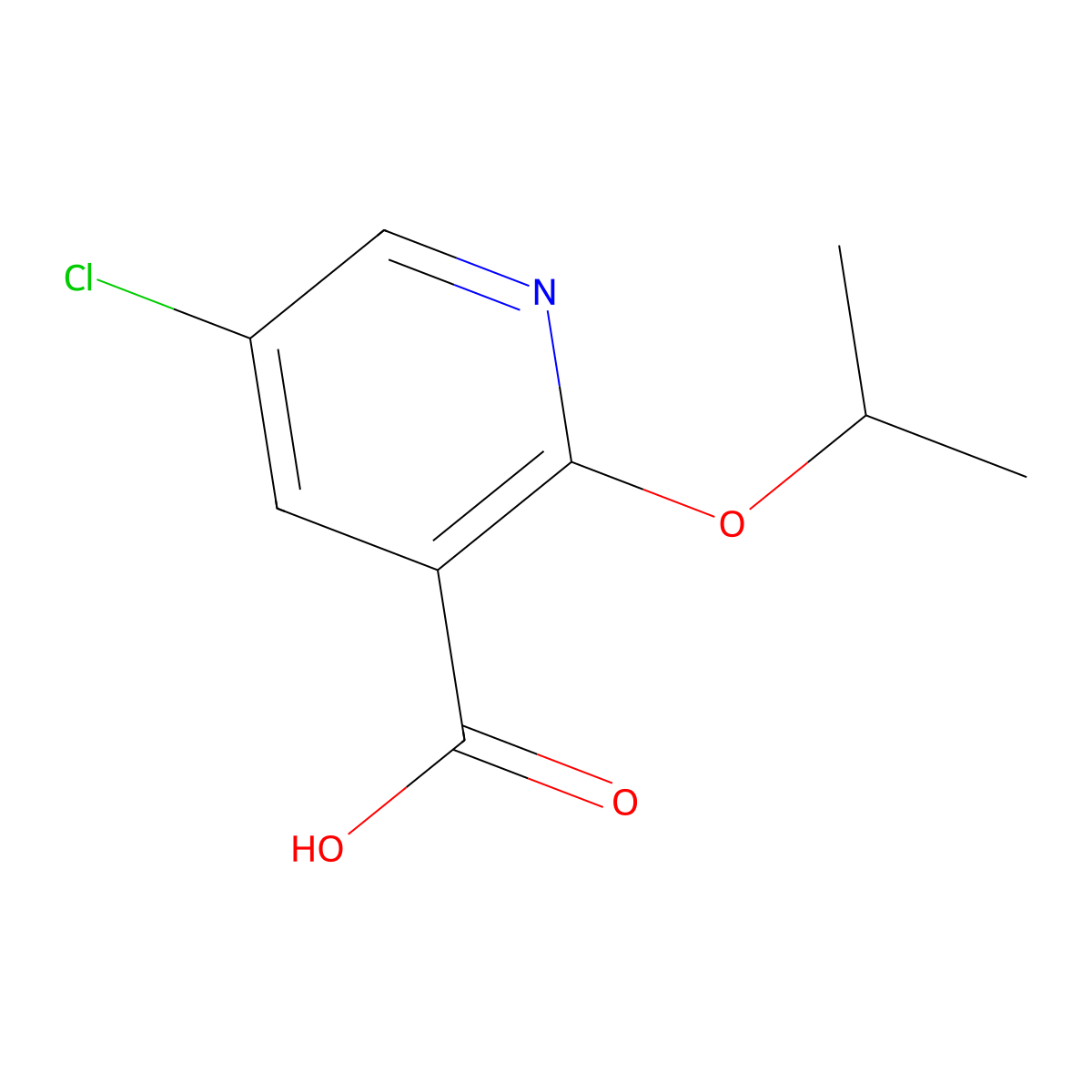5-Chloro-2-(propan-2-yloxy)pyridine-3-carboxylic acid molecular structure, CAS 1807339-23-6