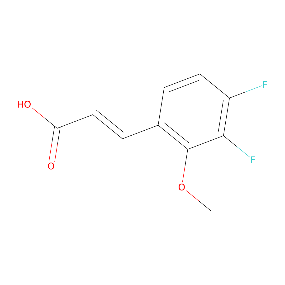 3-(3,4-Difluoro-2-methoxyphenyl)prop-2-enoic acid molecular structure, CAS 1807379-76-5