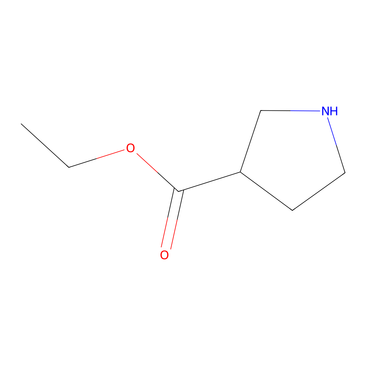 Ethyl (R)-Pyrrolidine-3-carboxylate molecular structure, CAS 1807380-83-1