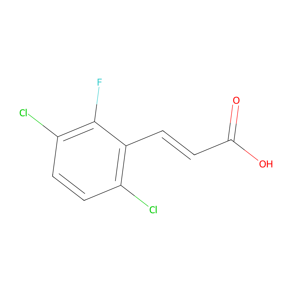 (E)-3-(3,6-Dichloro-2-fluorophenyl)acrylic acid molecular structure, CAS 1807393-04-9