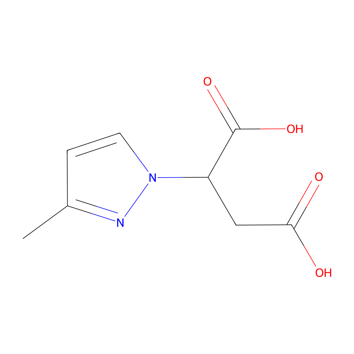 2-(3-Methyl-1H-pyrazol-1-YL)succinic acid molecular structure, CAS 180741-28-0