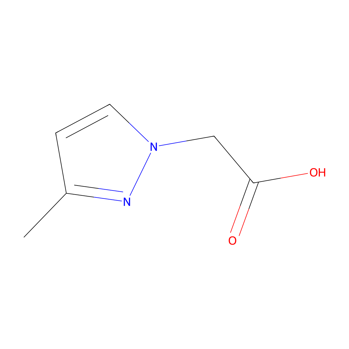 2-(3-methyl-1H-pyrazol-1-yl)acetic acid molecular structure, CAS 180741-30-4