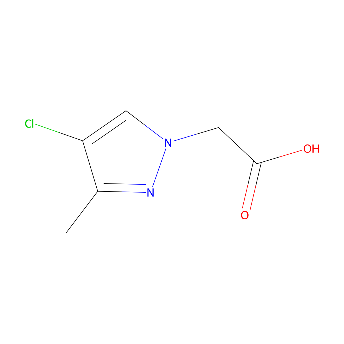 2-(4-chloro-3-methyl-1H-pyrazol-1-yl)acetic acid molecular structure, CAS 180741-31-5