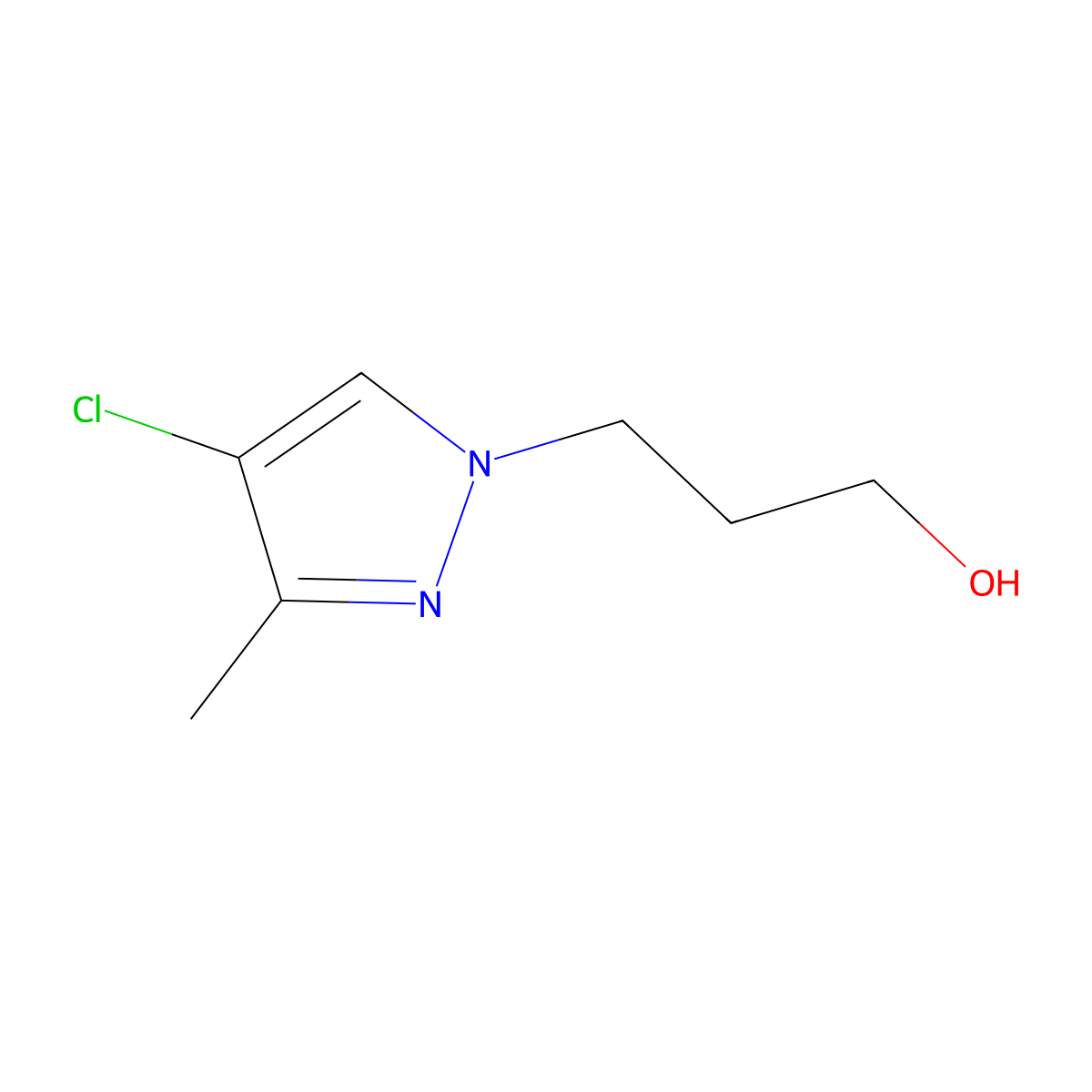 3-(4-Chloro-3-methyl-1H-pyrazol-1-YL)propan-1-OL molecular structure, CAS 180741-38-2
