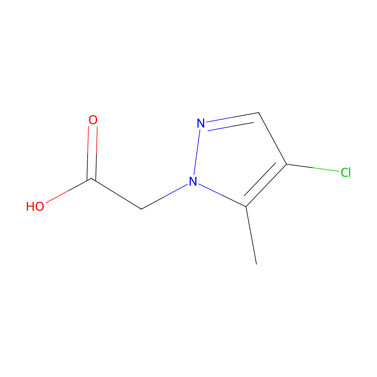 (4-chloro-5-methyl-1H-pyrazol-1-yl)acetic acid molecular structure, CAS 180741-45-1