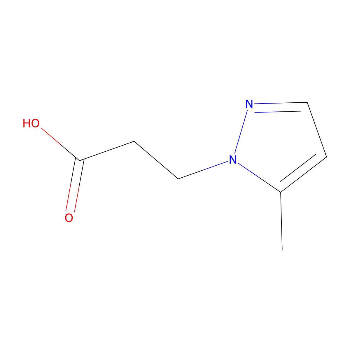 3-(5-Methyl-1H-pyrazol-1-yl)propanoic acid molecular structure, CAS 180741-46-2