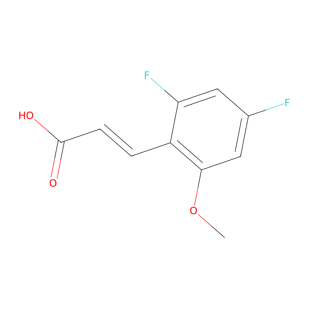 3-(2,4-Difluoro-6-methoxyphenyl)prop-2-enoic acid molecular structure, CAS 1807412-41-4