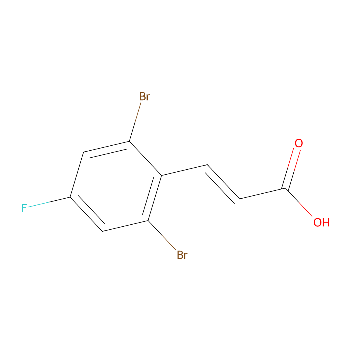 3-(2,6-Dibromo-4-fluorophenyl)acrylic acid molecular structure, CAS 1807412-85-6
