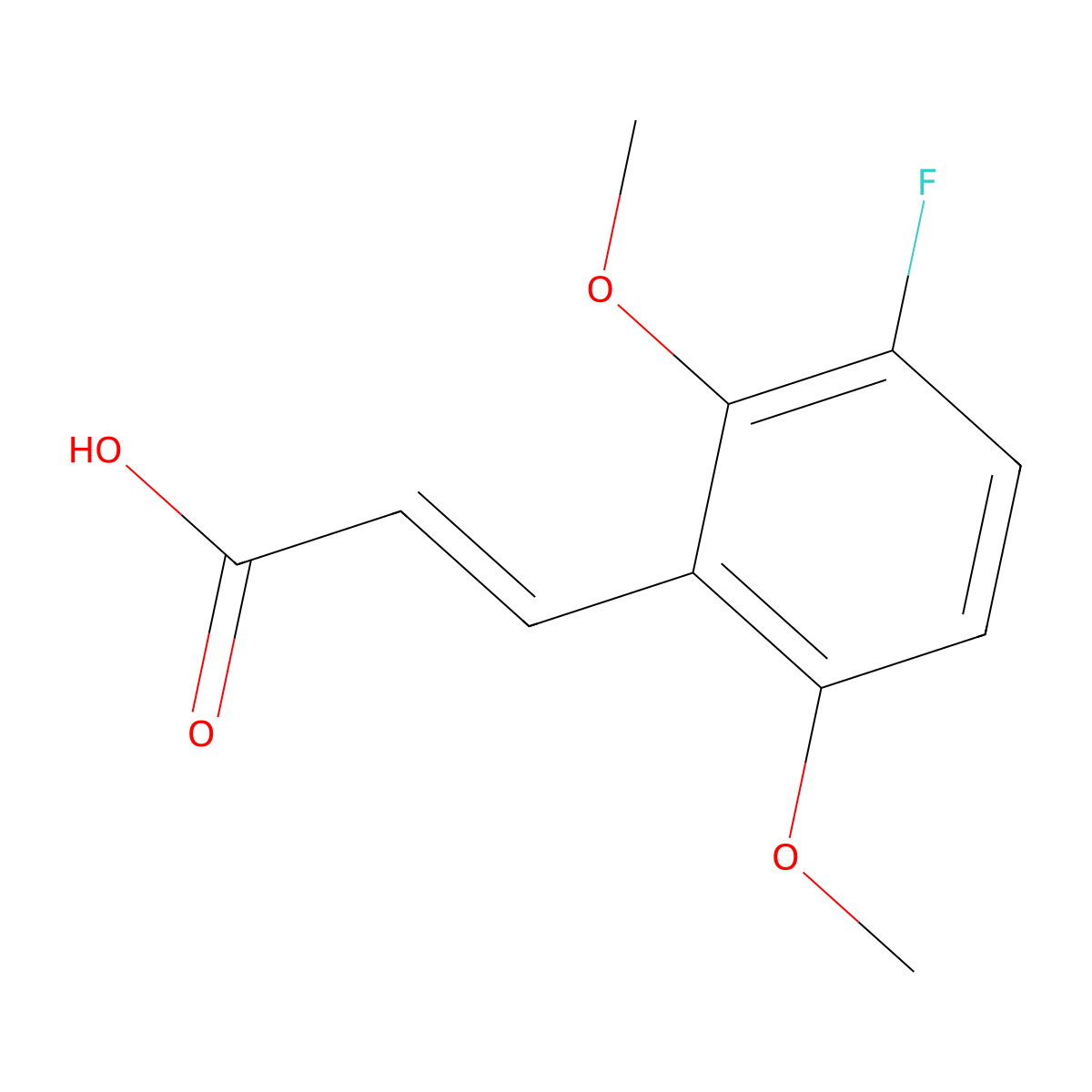 3-(3-Fluoro-2,6-dimethoxyphenyl)prop-2-enoic acid molecular structure, CAS 1807422-50-9