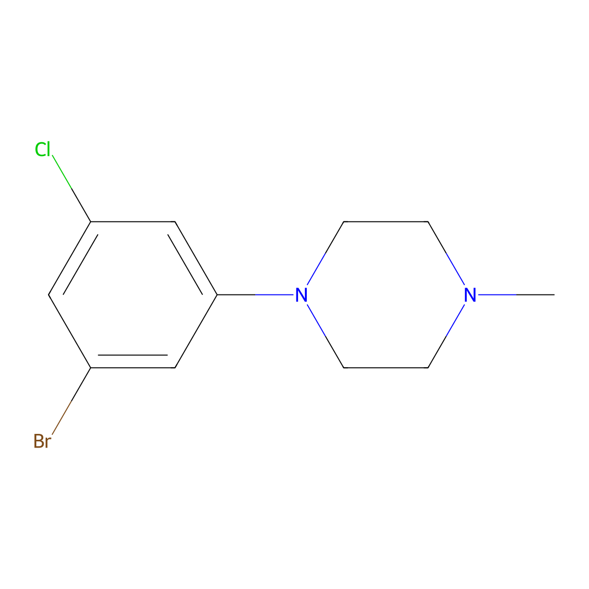 1-(3-Bromo-5-chlorophenyl)-4-methylpiperazine molecular structure, CAS 1807447-04-6