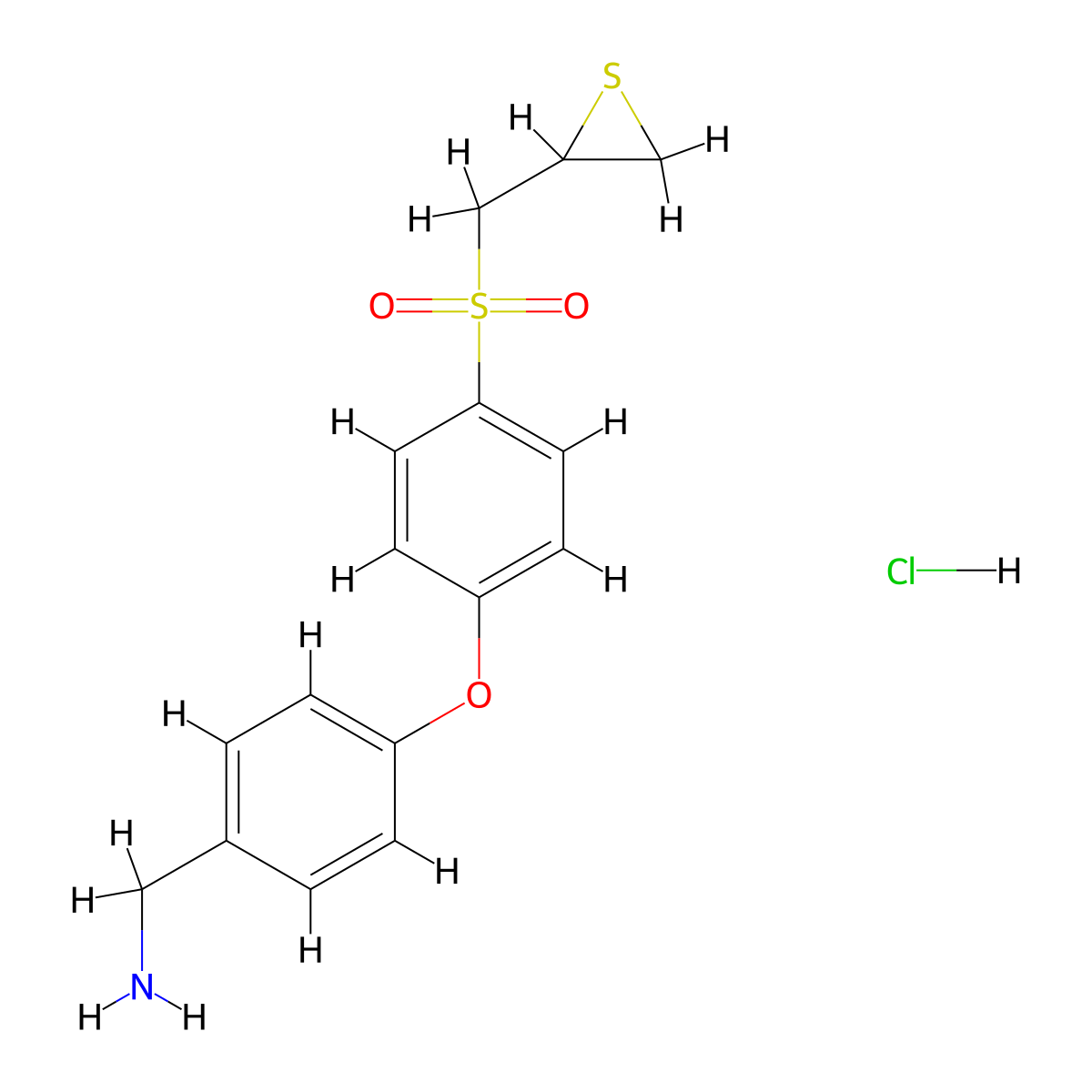 [4-[4-(Thiiran-2-ylmethylsulfonyl)phenoxy]phenyl]methanamine;hydrochloride molecular structure, CAS 1807453-83-3