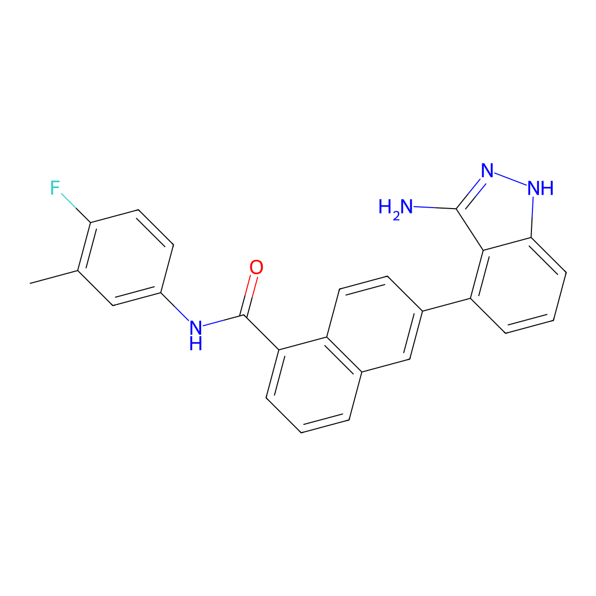 6-(3-Amino-1H-indazol-4-yl)-N-(4-fluoro-3-methylphenyl)-1-naphthamide molecular structure, CAS 1807466-30-3