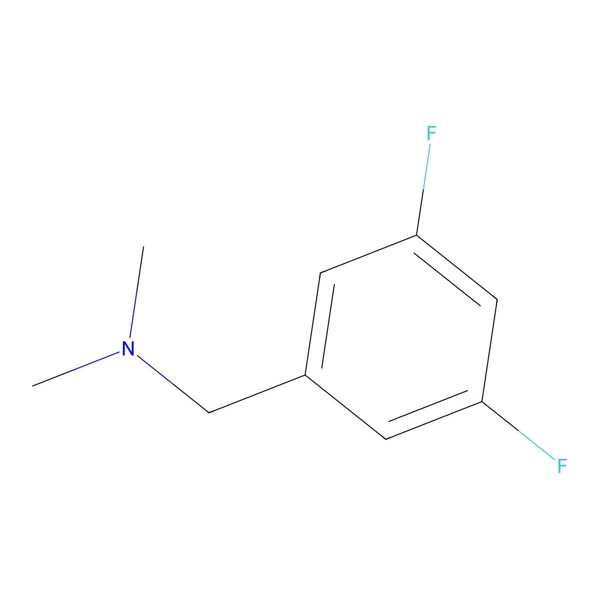 Benzenemethanamine, 3,5-difluoro-N,N-dimethyl- molecular structure, CAS 1807496-40-7