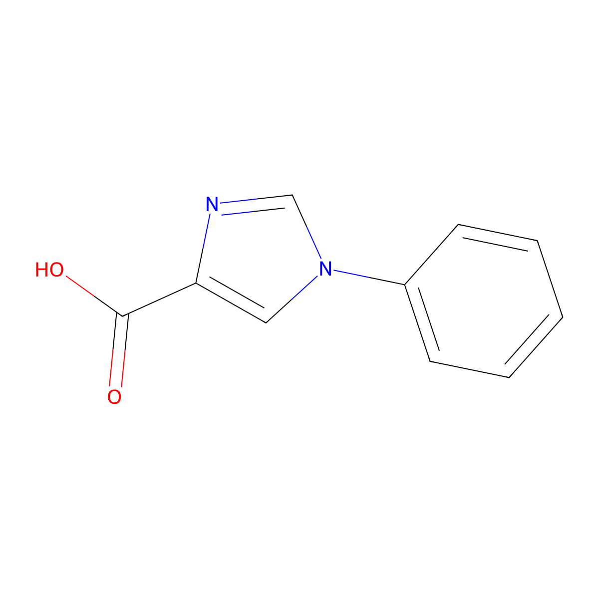 1-Phenyl-1H-imidazole-4-carboxylic acid molecular structure, CAS 18075-64-4