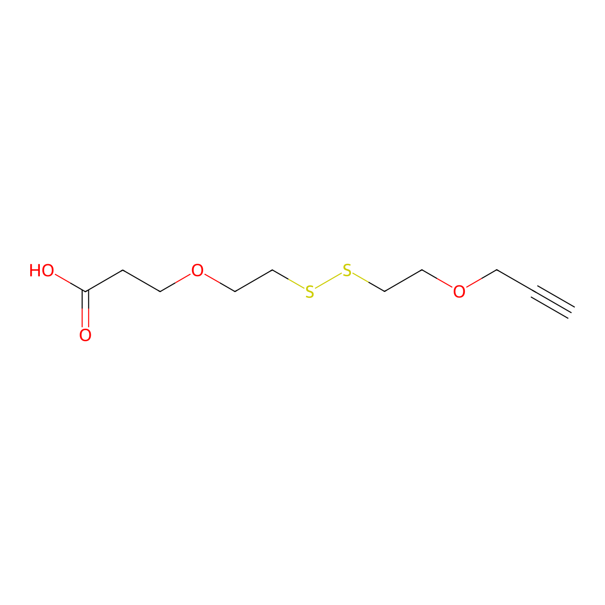 Propargyl-PEG1-SS-PEG1-acid molecular structure, CAS 1807503-85-0
