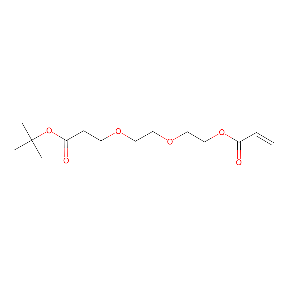 Acrylate-PEG3-t-butyl ester molecular structure, CAS 1807518-62-2