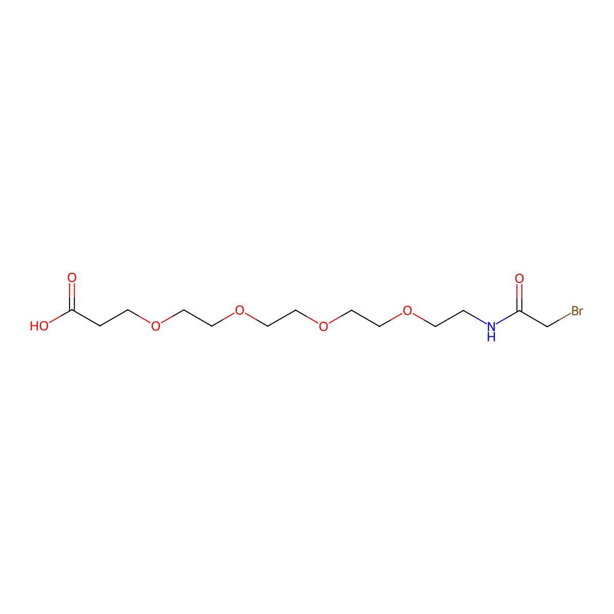 Bromoacetamido-PEG4-Acid molecular structure, CAS 1807518-67-7