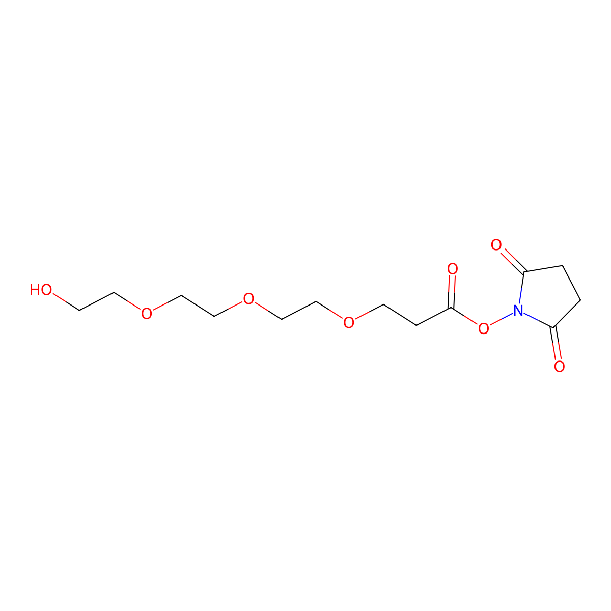 Hydroxy-PEG3-NHS molecular structure, CAS 1807518-71-3