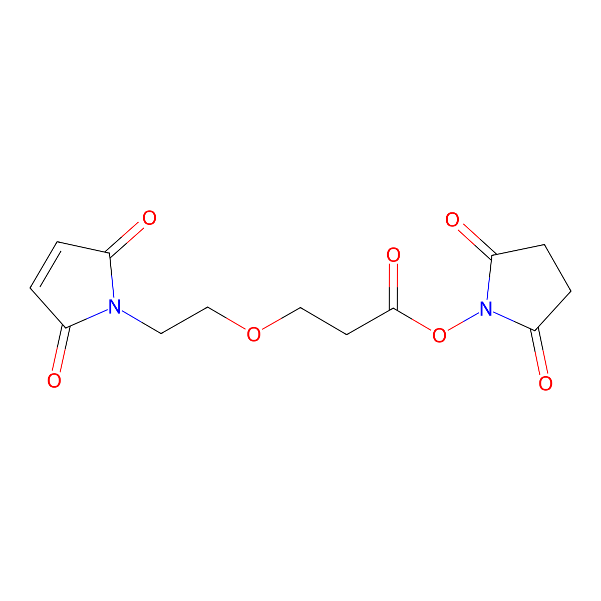 Mal-PEG1-NHS ester molecular structure, CAS 1807518-72-4