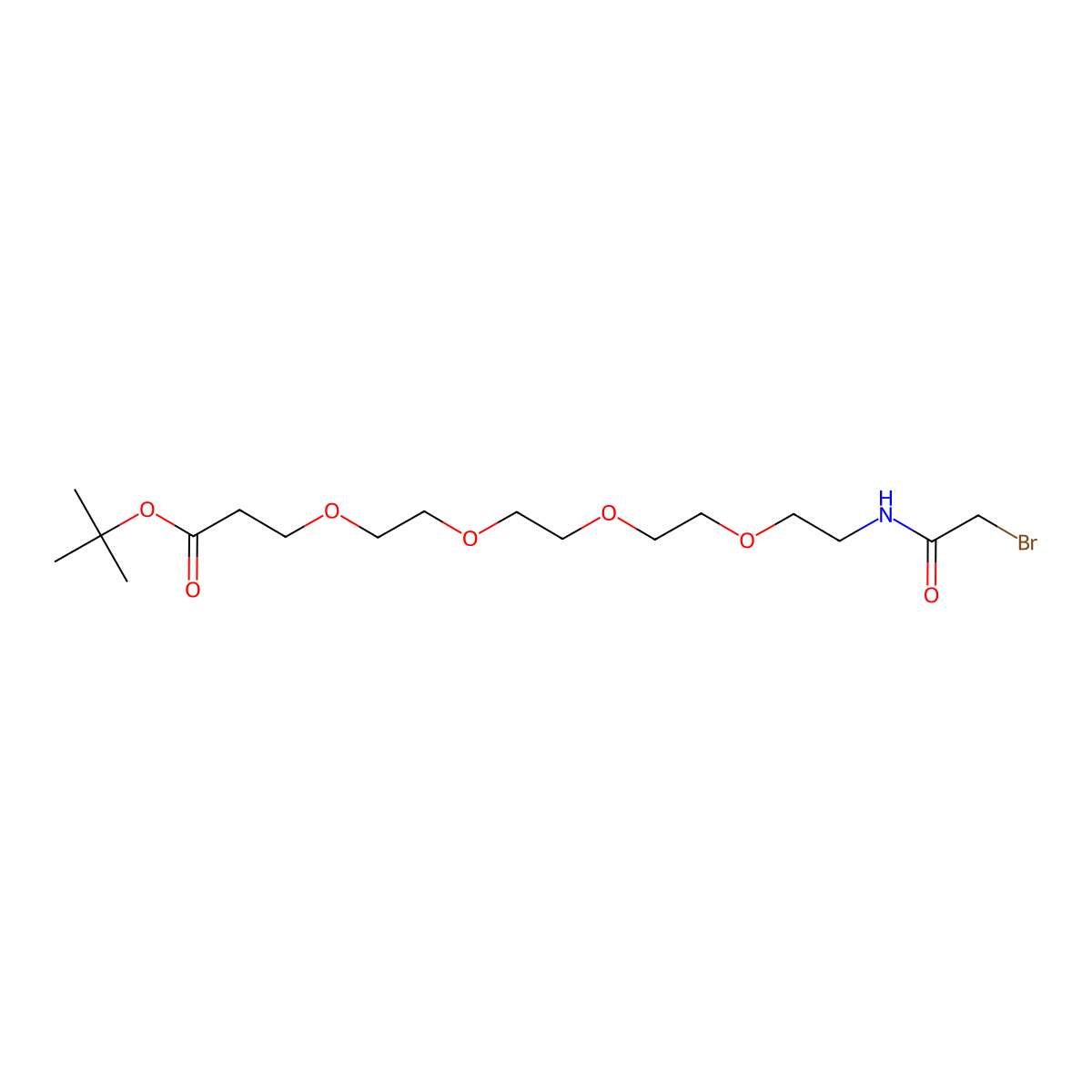 Bromoacetamido-PEG4-t-Butyl Ester molecular structure, CAS 1807521-00-1